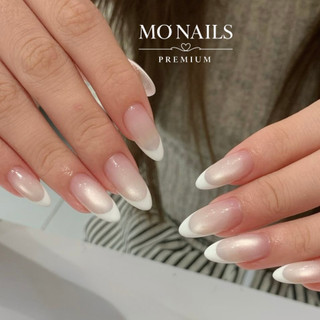 Nailbox Thiết Kế, Móng Úp, Móng Tay Giả Thạch Gạo Fench Trắng Mắt Mèo Ánh Trăng Xoay Tròn P28