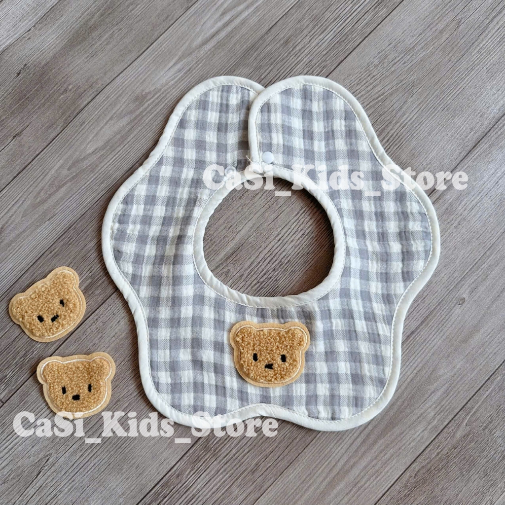 Yếm Xô Cho Bé/Yếm Hoa Bé Bé Xoay 360 Độ Chất Xô Muslin Mềm Mại Thấm Hút Tốt - CaSi