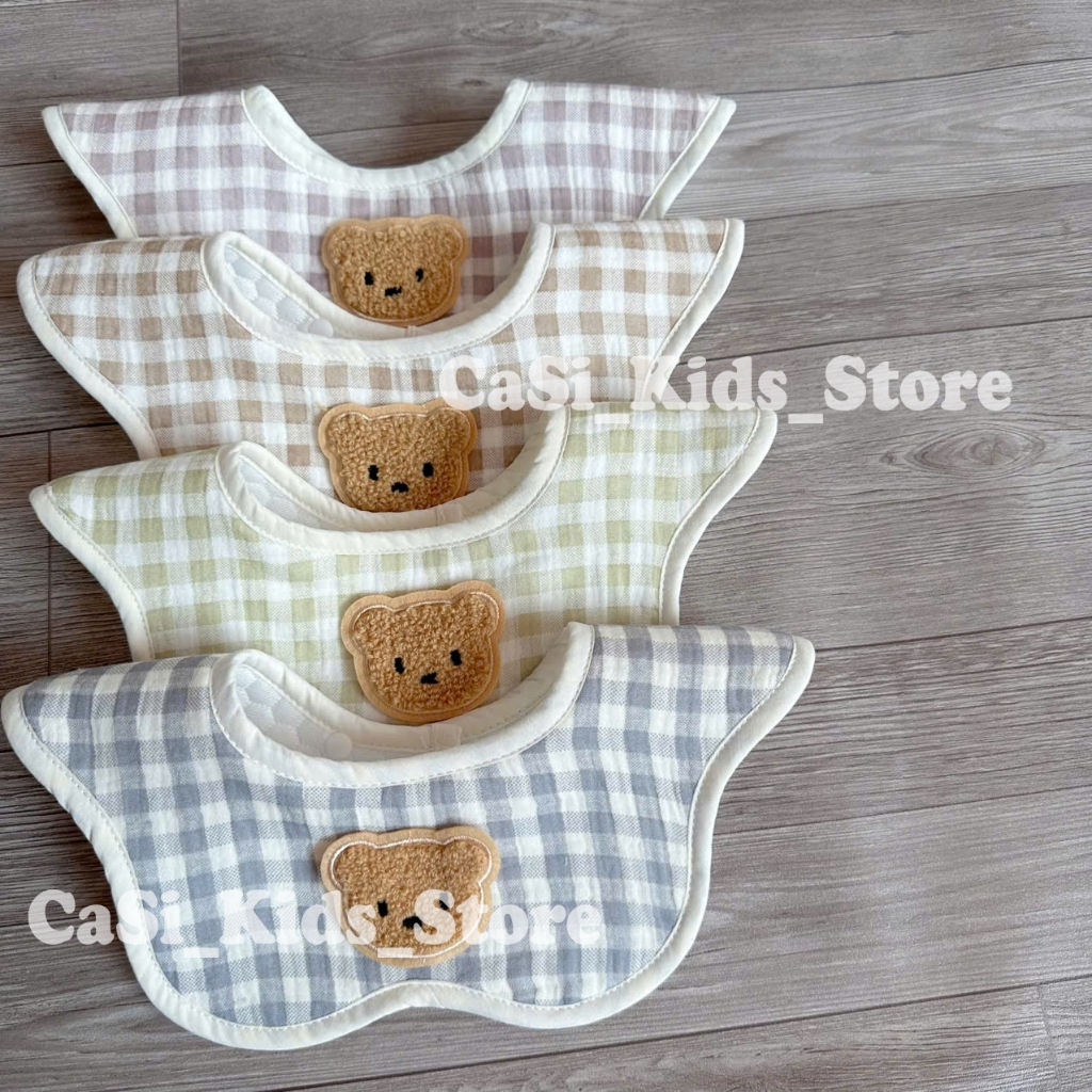 Yếm Xô Cho Bé/Yếm Hoa Bé Bé Xoay 360 Độ Chất Xô Muslin Mềm Mại Thấm Hút Tốt - CaSi