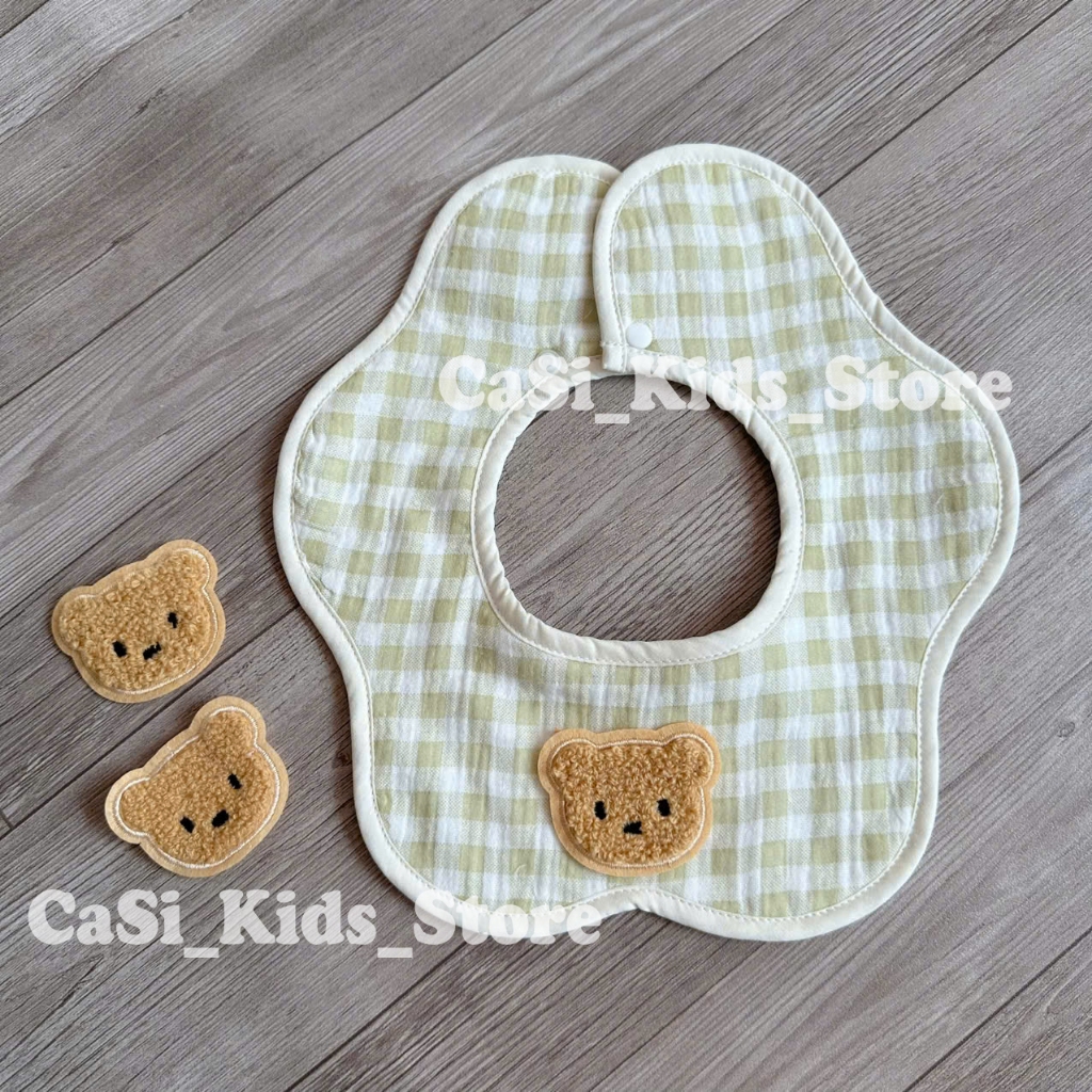 Yếm Xô Cho Bé/Yếm Hoa Bé Bé Xoay 360 Độ Chất Xô Muslin Mềm Mại Thấm Hút Tốt - CaSi