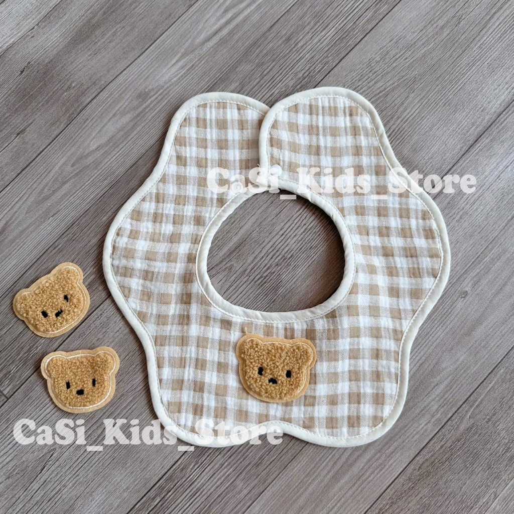 Yếm Xô Cho Bé/Yếm Hoa Bé Bé Xoay 360 Độ Chất Xô Muslin Mềm Mại Thấm Hút Tốt - CaSi