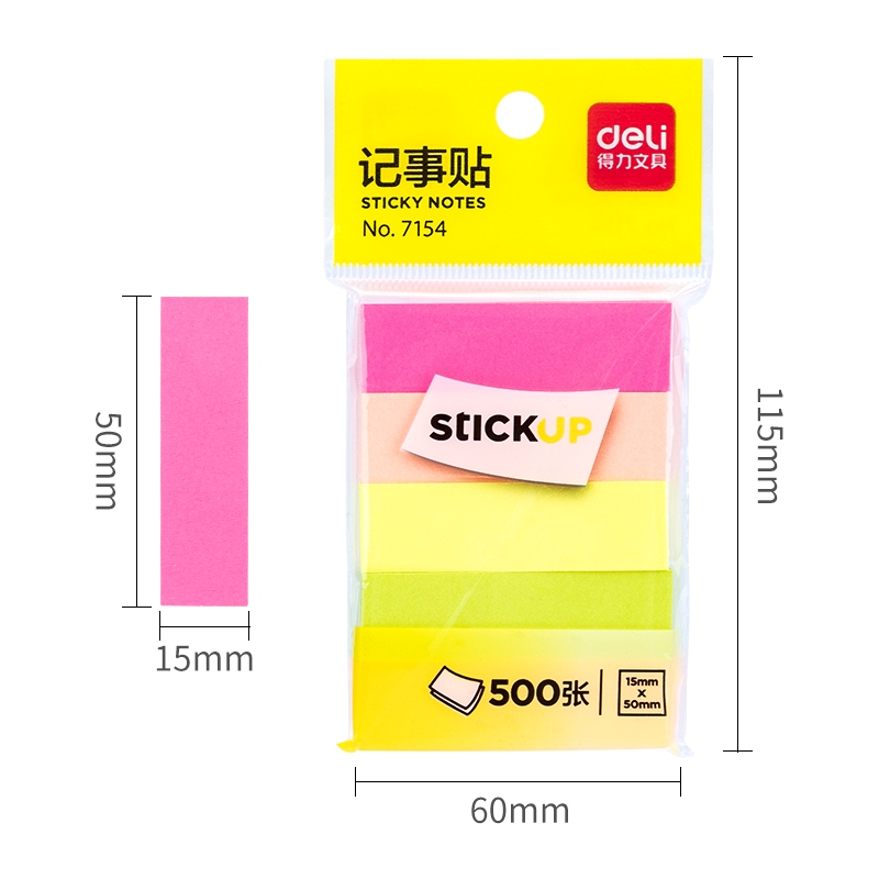 Set 100/200 Note Deli – Giấy Nhớ Vuông & Chữ Nhật, Nhiều Kích Thước, Tiện Lợi, Học Sinh & Văn Phòng