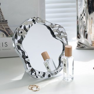 Gương Tròn Decor Hình Sóng Nước Đáng Yêu, Gương Trang Điểm Để Bàn Xinh Xắn LABY HOME