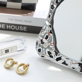 Gương Tròn Decor Hình Sóng Nước Đáng Yêu, Gương Trang Điểm Để Bàn Xinh Xắn LABY HOME