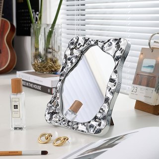 Gương Tròn Decor Hình Sóng Nước Đáng Yêu, Gương Trang Điểm Để Bàn Xinh Xắn LABY HOME