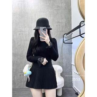 Áo len cổ ren dài tay mix ren tiểu thư #2552