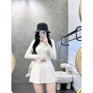 Áo len cổ ren dài tay mix ren tiểu thư #2552
