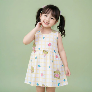 Váy Lanh bé gái, Đầm Lanh bé gái sát nách dáng suông ChuChoaKids [VBC26]