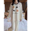 Bộ Đồ Ngủ Nữ Dài Tay Họa Tiết Gấu Chấm Bi (Cute Bear Wow) Dáng Rộng, Phong Cách Ulzzang Hàn Quốc