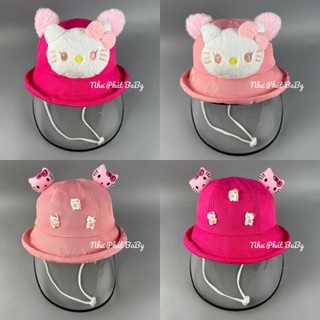 [ BÉ 1-3 TUỔI ] Mũ CHẮN GIÓ/ CẢN BỤI HELLO KITTY CHO BÉ GÁI , MŨ chống GIỌT BẮN cho TRẺ EM