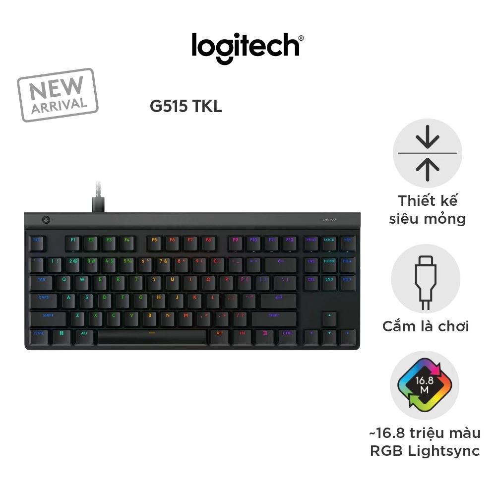 Bàn phím Gaming Không dây Low profile Logitech G515 LIGHTSPEED TKL ...