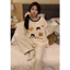 Bộ Đồ Ngủ Nữ Dài Tay Họa Tiết Gấu Chấm Bi (Cute Bear Wow) Dáng Rộng, Phong Cách Ulzzang Hàn Quốc