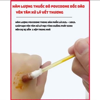 Tăm Bông Khử Trùng IODOPHOR Y Tế Chăm Sóc Vết Thương, Tiện Lợi Mang Theo