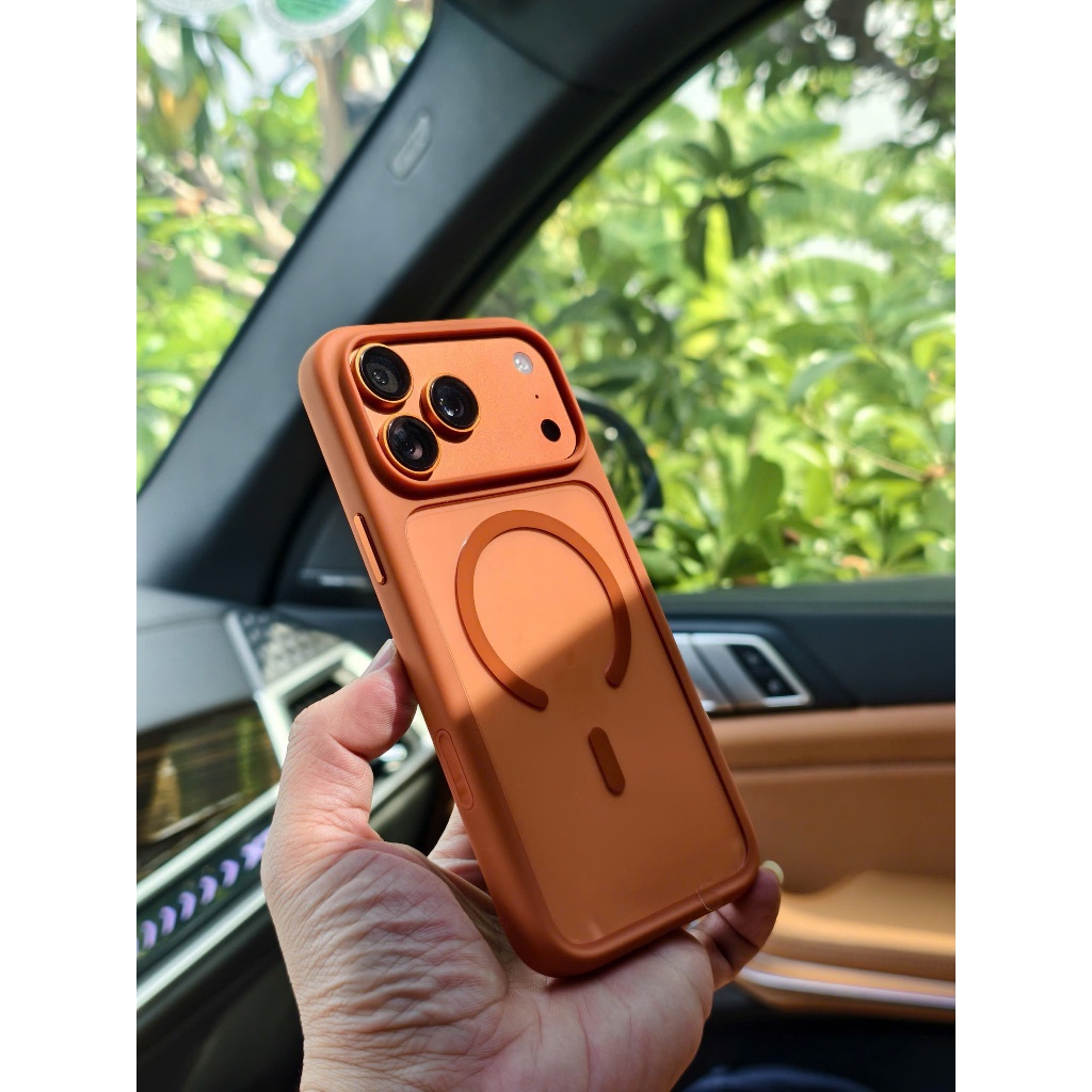 Ốp Likgus Magnetic có nút camera Control lưng trong viền màu cho IPhone 17Pro 17Promax
