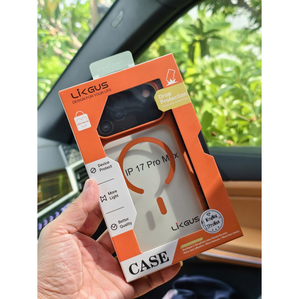 Ốp Likgus Magnetic có nút camera Control lưng trong viền màu cho IPhone 17Pro 17Promax