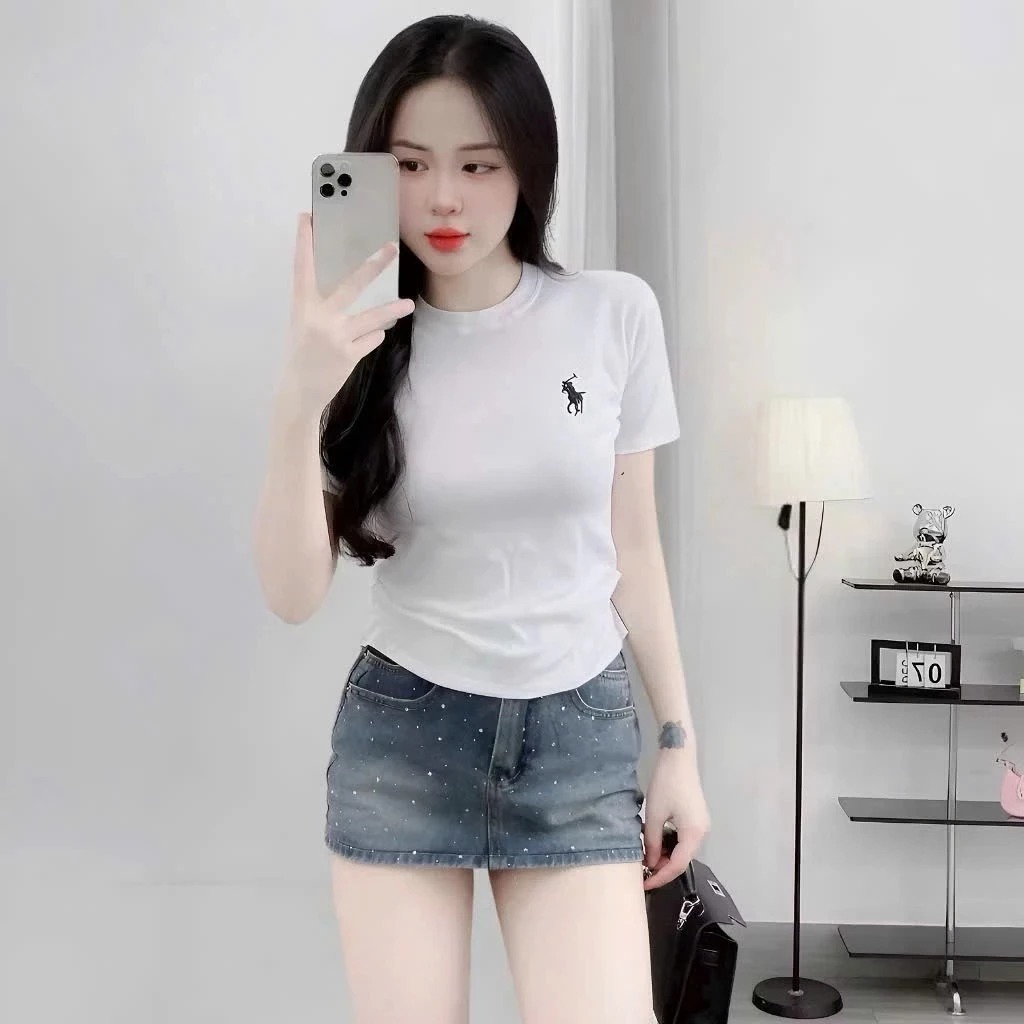 Sét áo thun from babytee in logo Ngựa (Ko kèm khăn) + Quần ống loe 4 sọc siêu cá tính fresize 38-55kg