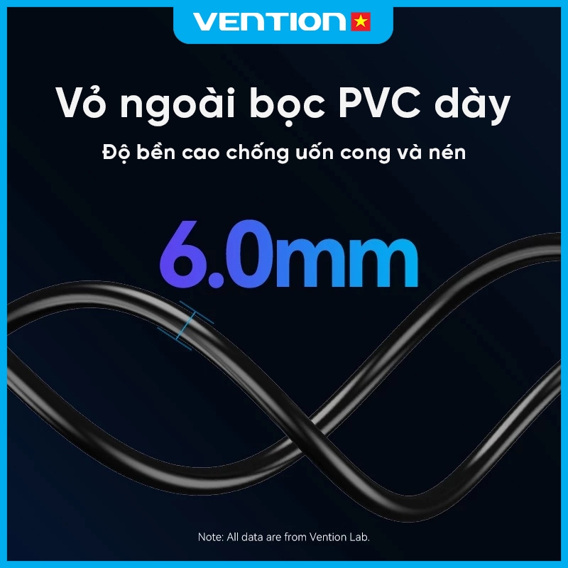 Cáp HDMI 2.0 4K Vention Góc Vuông 90/270 Độ Đầu Mạ Vàng, Vỏ PVC Bền Chắc, Dùng Cho PC, TIVI, PS