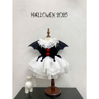 [ Tutuchan ] Đầm Hallowen thiết kế cho bé gái, cô hề ma quái đen trắng