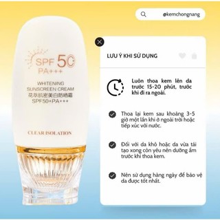 Kem Chống Nắng SPF50+ PA+++, KCN Dành Cho Da Nhạy Cảm,Nâng Tone,Bảo Vệ Tối Ưu Chống Tia Cực Tím