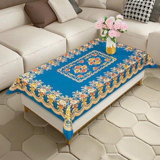 [Size 0.9 x 1.5m] Khăn Trải Bàn Phòng Khách In Họa Tiết 3D Nổi Bật Chất Liệu PVC Không Thấm Nước