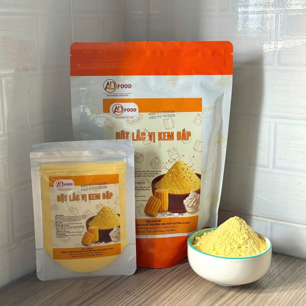 Gói nhỏ 50g bột lắc vị Kem Bắp ADFOOD dùng để lắc các món chiên, snack, khoai tây,làm sốt kem bắp