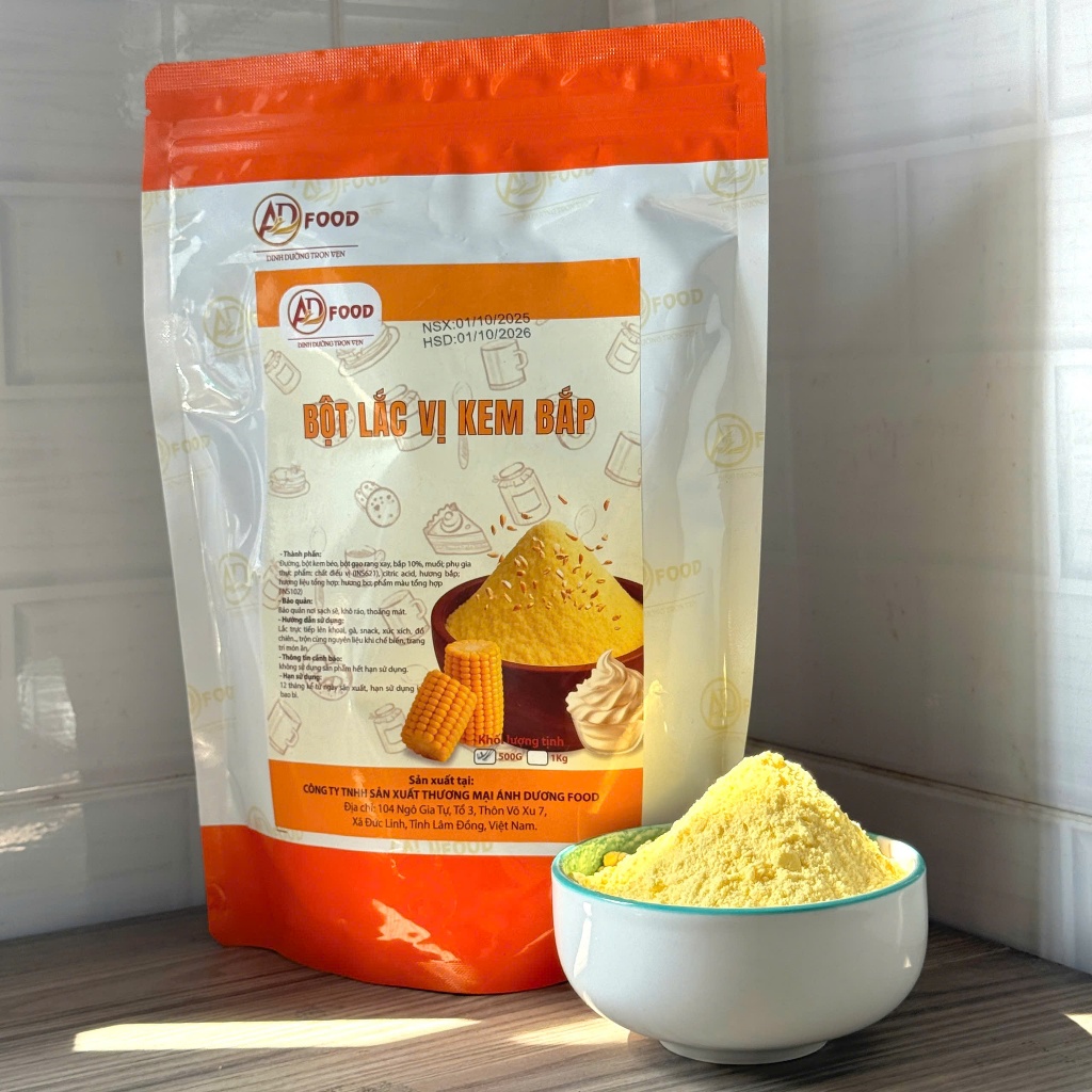 1KG Bột lắc vị Kem Bắp ADFOOD - lắc gà rán, khoai lang, snack, làm sốt kem bắp thơm ngon