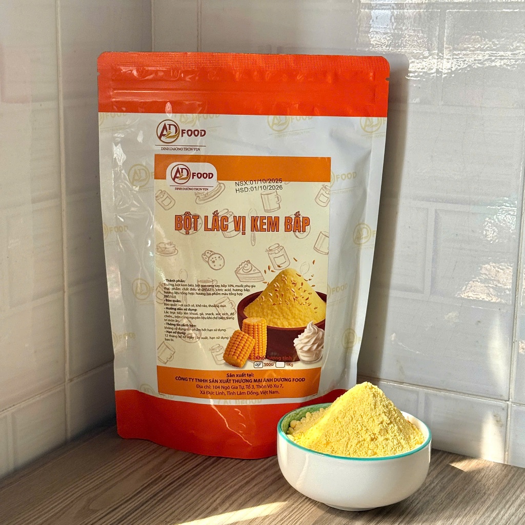 1KG Bột lắc vị Kem Bắp ADFOOD - lắc gà rán, khoai lang, snack, làm sốt kem bắp thơm ngon