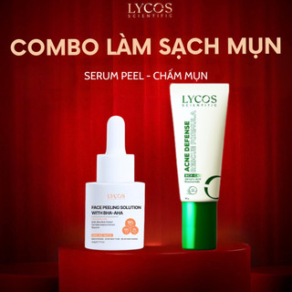 Combo Hỗ Trợ Làm Sạch Mụn Ẩn & Làm Dịu Mụn Viêm Lycos | Tinh Chất Peel & Chấm Mụn 4H