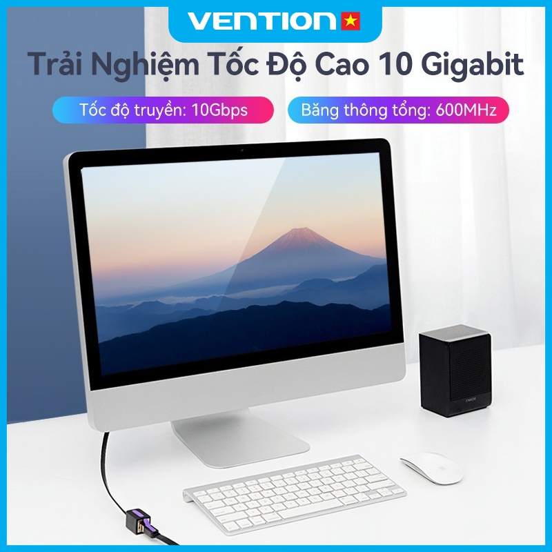 Cáp Nối Mạng Cat7 Vention RJ45 Dây Dẹt, Tốc Độ Truyền 10Gbps, Vỏ Bọc PVC Độ Bền Cao, Cáp LAN Mở Rộng Tốc Độ Cao