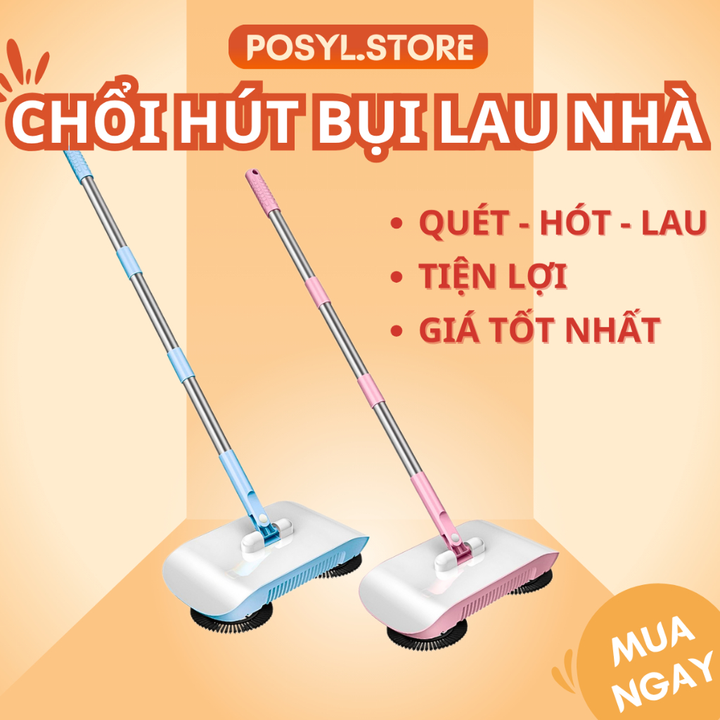 Chổi Hút Bụi Lau Nhà Không Cần Điện – Chổi Quét Nhà Xoay 360°, Dọn Sạch Mọi Góc, Tiện Lợi Cho Gia Đình