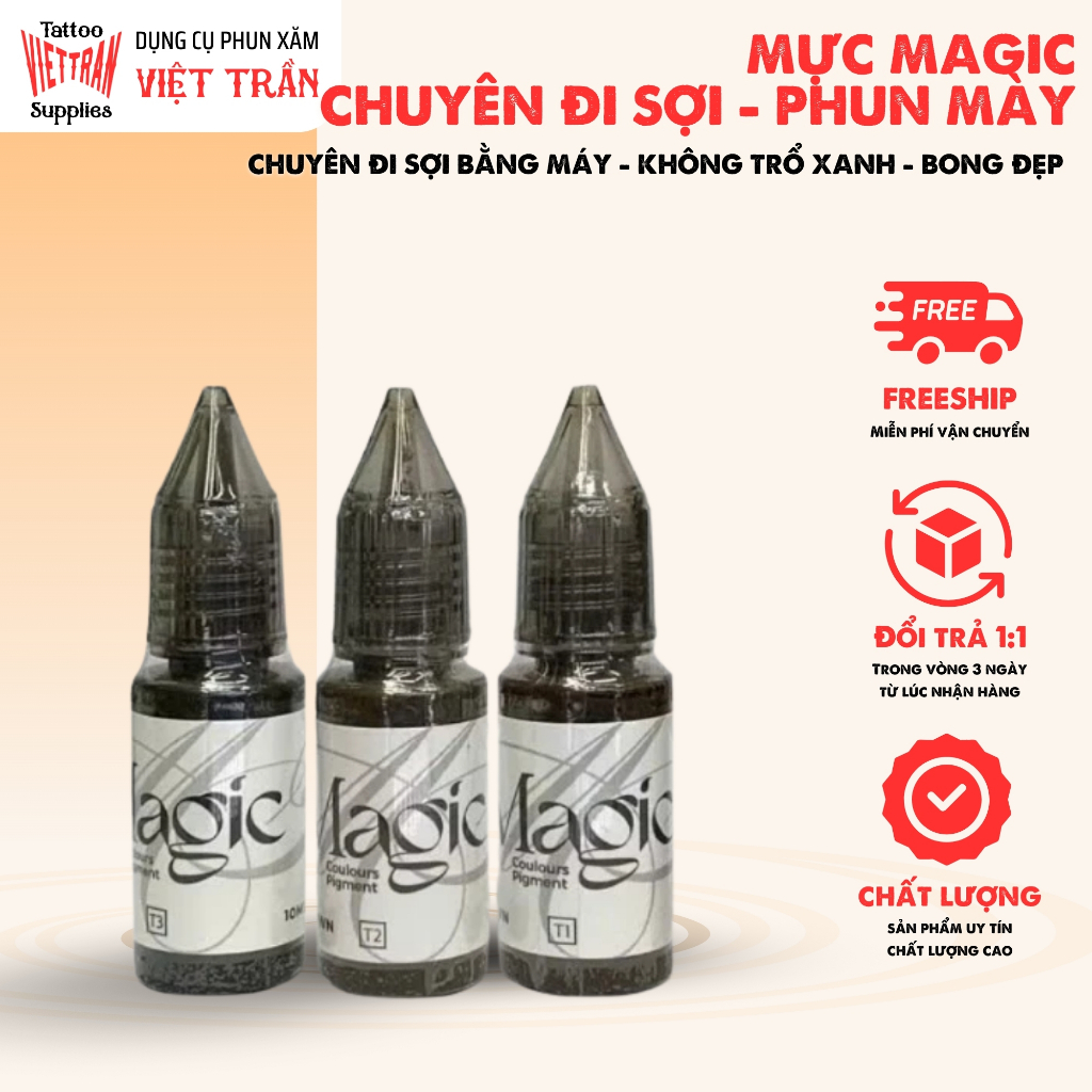 Mực Phun Mày Magic Colours Pigment –  Mực Đi Sợi Chân Mày Full Size (Có Tem Chống Giả) - 5/10 ml