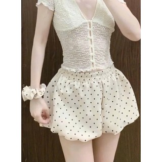 Quần Shorts Nữ Bí Ngô Pumkin Quần Váy Chấm Bi Chất Vải Thun WSH010