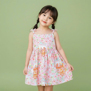 Váy bé gái, đầm bé gái 2 dây vải Thô Cotton dáng suông thoáng mát ChuChoaKids [VBC31]