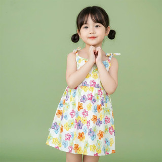 Váy bé gái, đầm bé gái 2 dây vải Thô Cotton dáng suông thoáng mát ChuChoaKids [VBC31]