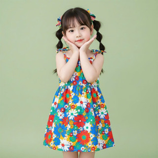 Váy bé gái, đầm bé gái 2 dây vải Thô Cotton dáng suông thoáng mát ChuChoaKids [VBC31]