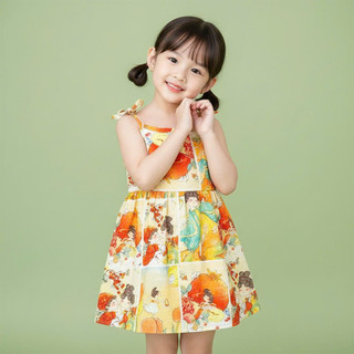 Váy bé gái, đầm bé gái 2 dây vải Thô Cotton dáng suông thoáng mát ChuChoaKids [VBC31]
