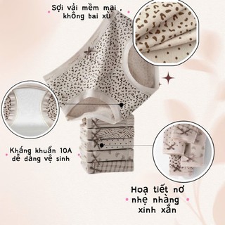 Quần Lót Cotton Nữ Viền Su Lụa Mát Mịn Đáy Quần Kháng Khuẩn Thoáng Khi Tone Báo MÃ 216