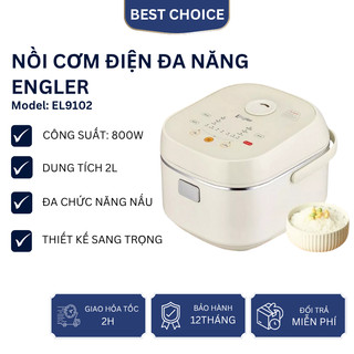 Nồi cơm điện đa năng Engler EL9102 dung tích 2L, Công suất 800W, Đa chức năng nấu, nấu cơm chín đều
