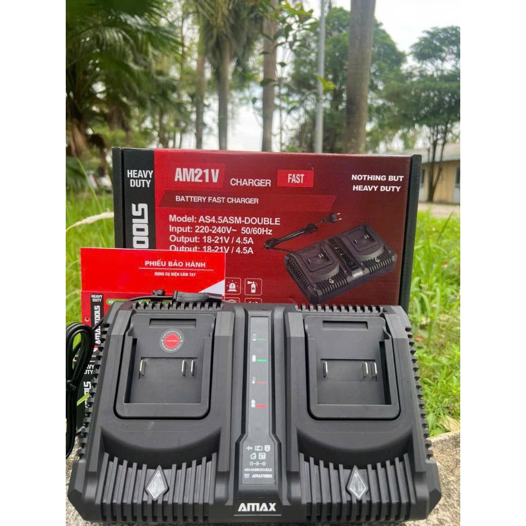 AMAXTOOLS Sạc P nhanh 16-20V AMAXTOOLS dòng sạc 2.5ah- 3.5ah- 4.5ah- sạc đôi s45, BẢO HÀNH 8 THÁNG