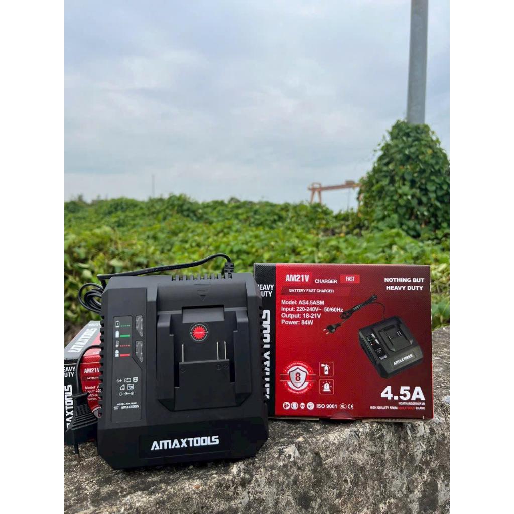 AMAXTOOLS Sạc P nhanh 16-20V AMAXTOOLS dòng sạc 2.5ah- 3.5ah- 4.5ah- sạc đôi s45, BẢO HÀNH 8 THÁNG