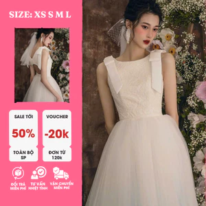 Đầm Hở Lưng Cao Cấp Phối Nơ Vai – Sang Trọng, Nữ Tính