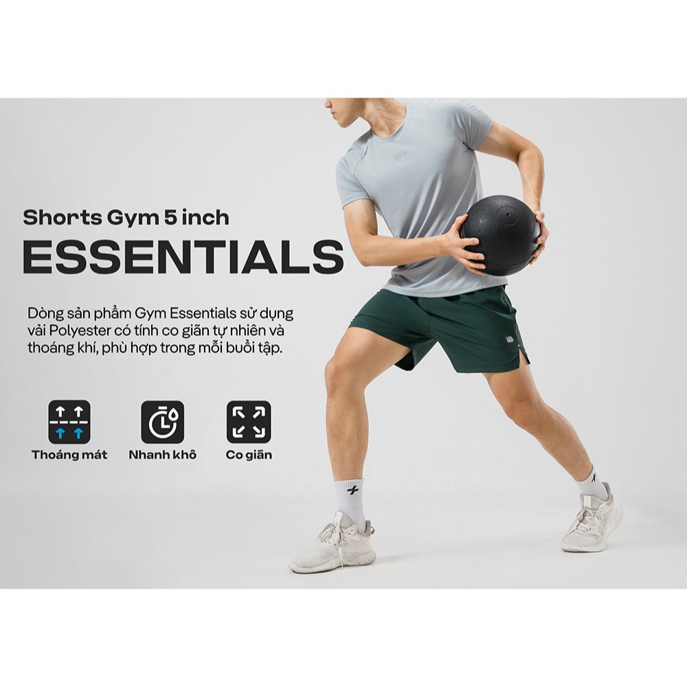 [TẶNG COMBO 2 TẤT]Set thể thao Pickleball Áo thun Teamwear Flexline Active +Quần short 5inch Essentials Coolmate