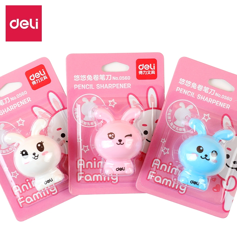 [Deli] Chuốt Bút Chì Hoạt Hình –Gọt Bút Chì, Chuốt Chì Học Sinh, Lưỡi Thép Không Gỉ Sắc Bén, An Toàn