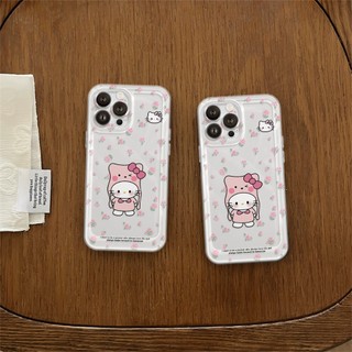 Ốp Lưng iPhone Mèo Mũ Hồng Viền Thẳng Chống Sốc, Bảo Vệ Camera - iP 7/8/X/XS/11/12/13/14/15/16/17/Plus/Pro/Max/Air