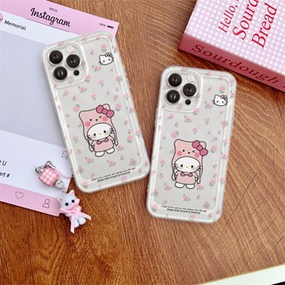 Ốp Lưng iPhone Mèo Mũ Hồng Viền Thẳng Chống Sốc, Bảo Vệ Camera - iP 7/8/X/XS/11/12/13/14/15/16/17/Plus/Pro/Max/Air