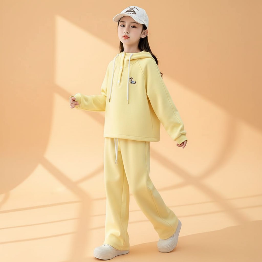 Set áo mũ 2 kiểu kèm quần suông cho bé gái size đại BEESHOP D25066