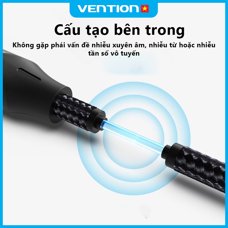 Cáp Âm Thanh Sợi Quang Vention Toslink Sang Mini 3.5mm Dài 1m Hỗ Trợ Dolby DTS PCM 5.1 Bảo Hành 2 Năm