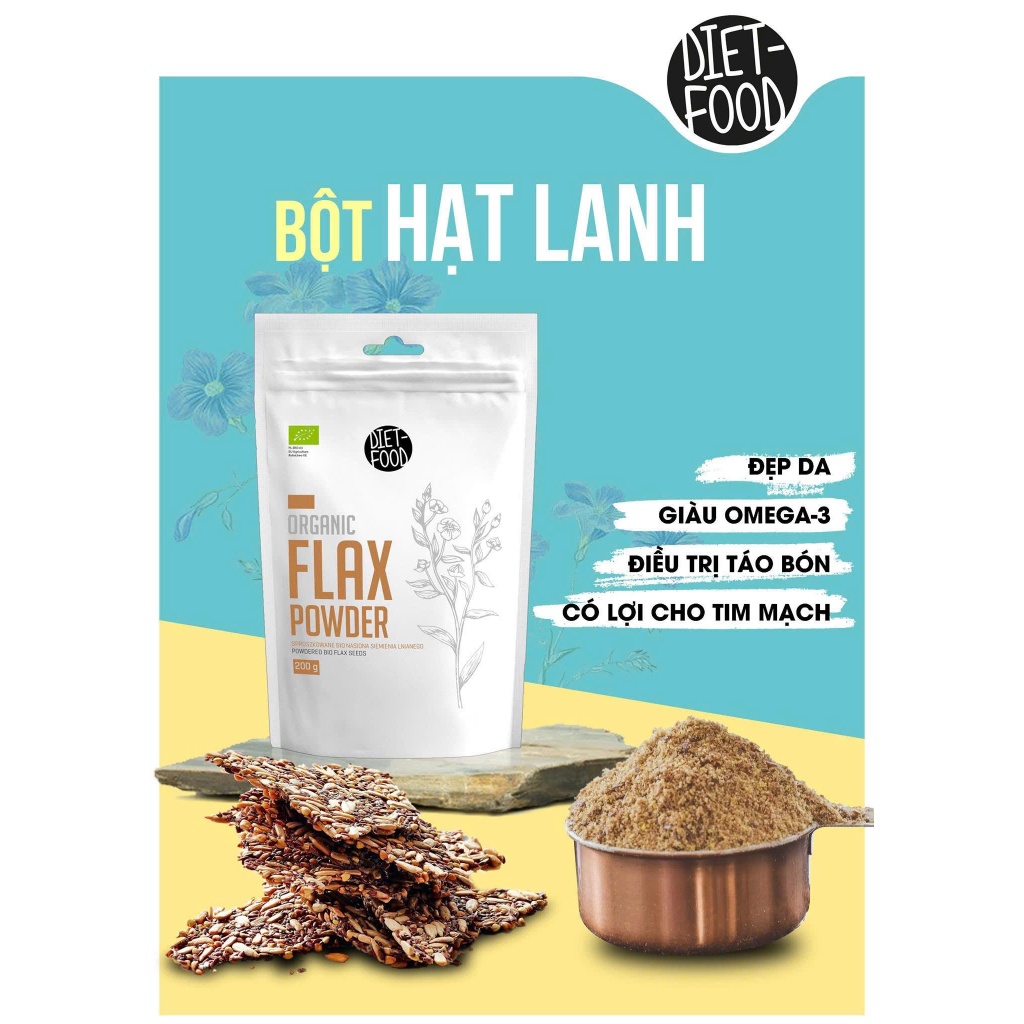 [2027] Bột Hạt Lanh Hữu Cơ Diet-food Organic Flax meal Powder 200g