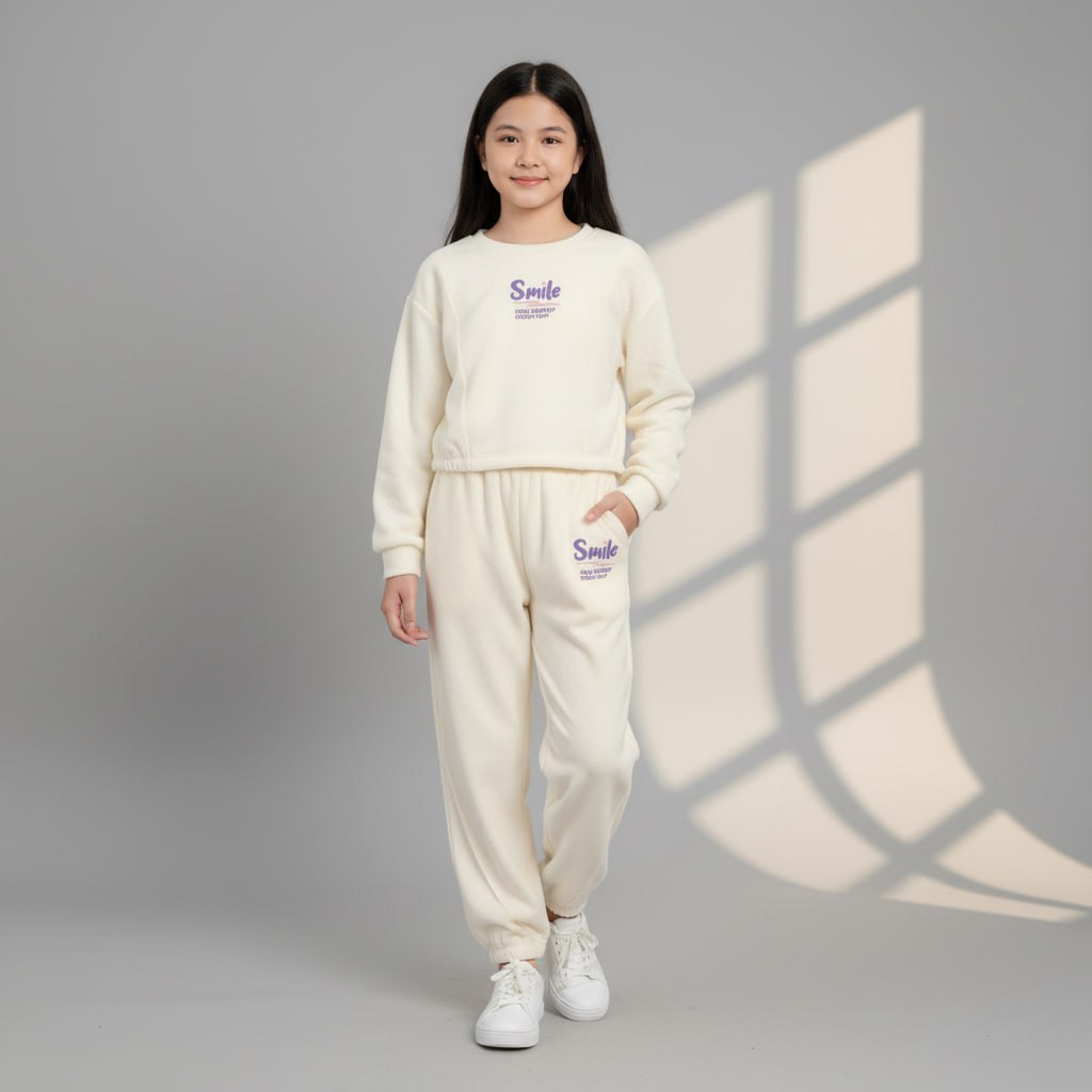 Set nỉ smile cho bé gái size đại BEESHOP D25064