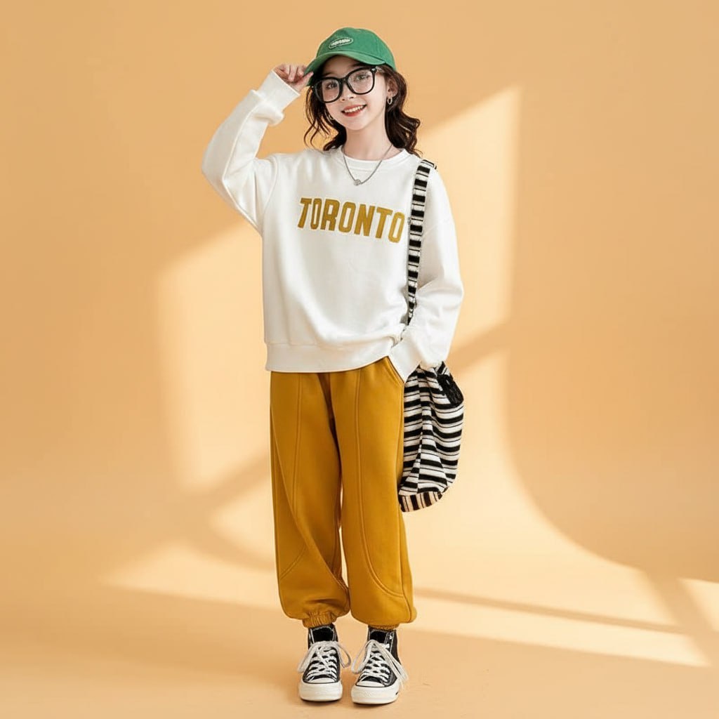 Set bộ thu đông cho bé gái size đại BEESHOP bộ đồ thu đông cho bé gái 6 - 14 tuổi D25061